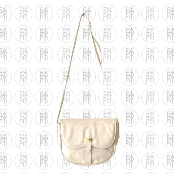 Cream St Michael Leather Vintage 90s Satchel Handbag - Picture 2 of 5